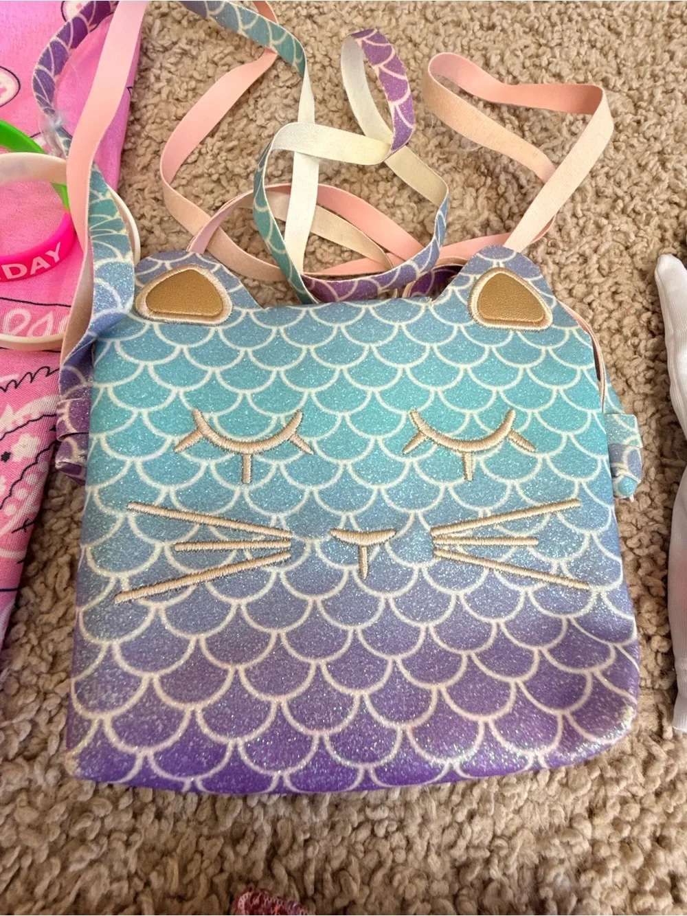 Little Girl Accessory Bundle | Mermaid Bag, Bow Headband, Gloves, Bandana